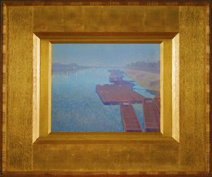 Rio à noite (pintura sobre tela) de Charles Guilloux