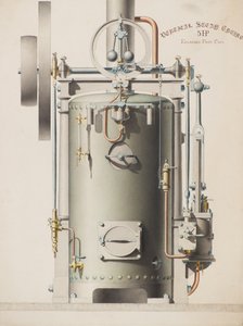 Motor a vapor vertical, 5HP (aquarela)