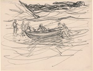 Lançamento do barco salva-vidas de Charles H. Woodbury