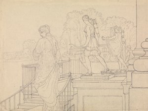 Varanda com estatuária, Easton Neston, Northants de Charles Hamilton Smith