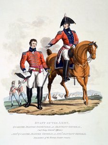 Uniformes de Soldados do Corpo da Real Força Civil, de &39;Traje do Império Britânico, de acordo com o Último Regulamento&39;, publicado em 1813 (aquatinta colorido à mão)