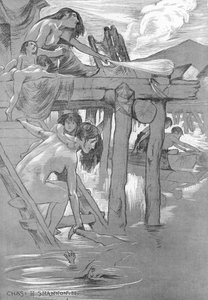 Um lugar de banho primitivo (litho)