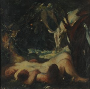 Estudo para a ninfa da madeira adormecida, 1903-06