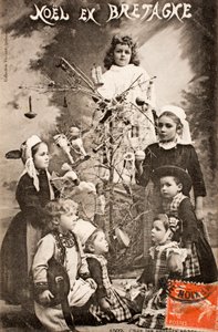 Velhos postais/Convento Natal/As crianças sábias/Brittany/França de Augustus Kollner