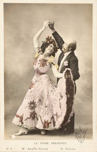 Antigo cartão postal / Dança invertida / Angele Heraud de Augustus Kollner
