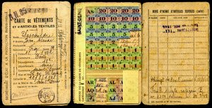Cartão de Racionamento/Cartão de Roupas/Secretaria de Produção Industrial/Segunda Guerra Mundial 1941
