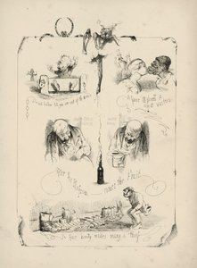 Página de Provérbios com imagens de Charles H Bennett de Charles Henry (after) Bennett