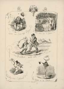 Página de Provérbios com imagens de Charles H Bennett de Charles Henry (after) Bennett