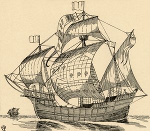 Um navio da época de Cristóvão Colombo, 1931