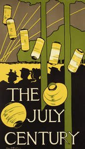 Reprodução de um cartaz anunciando a edição de julho da Century Magazine, publicada em Nova York