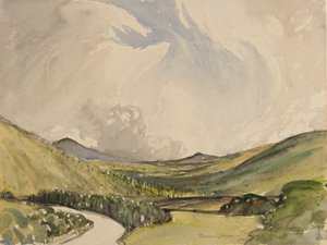 Manhã tempestuosa, Graystoke, Cumbria (wc no papel) de Charles John Holmes
