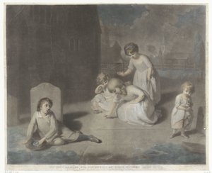 Kinderen op een begraafplaats
Crianças que lêem a inscrição na pedra tumular da sua mãe (título no objecto) de Charles Howard Hodges