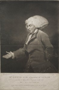 Sr. Edwin no personagem de Lingo, 1784. de Charles Howard Hodges