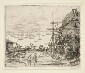 Canteiro de obras em Cancale de Charles Huard