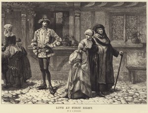 Amor na Primeira Visão (gravura) de Charles J. (after) Staniland