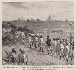 O Funeral do Sargento Warringham, que foi morto numa escaramuça (gravura) de Charles J. (after) Staniland