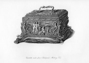 Cassolete esculpida em madeira da amoreira de Shakespeares, século XVIII, 1840