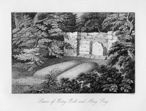 Túmulo de Bessy Bell e Mary Gray, perto de Perth, 1840.