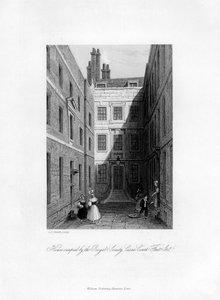 Casa ocupada pela Royal Society, Crane Court, Fleet Street, 1678-1760, 1840