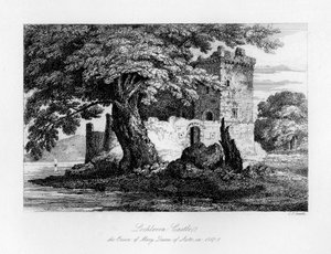 Castelo Lochleven, Escócia, prisão de Maria, rainha da Escócia, 1840