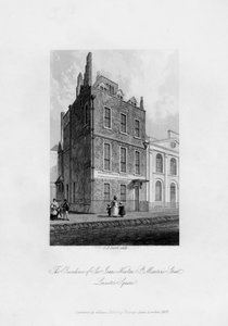 A residência de Sir Isaac Newton, rua St Martins, Leicester Square, 1840