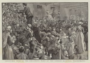Árvore de Natal na Ala das Crianças no Hospital de Londres, Whitechapel de Charles J. Staniland