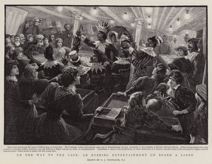 No caminho para o cabo, um entretenimento à noite a bordo de um forro de Charles J. Staniland