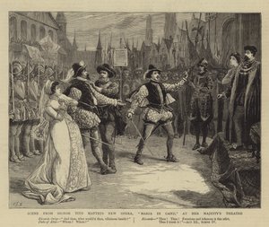 Cena da nova ópera do Signor Tito Mattei, Maria Di Gand, no Teatro de Sua Majestade de Charles J. Staniland