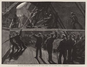 As manobras navais, içando no piquete a vapor a bordo do HMS Conqueror de Charles J. Staniland
