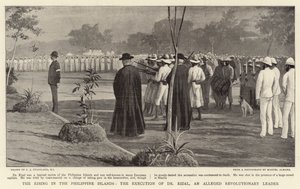 A ascensão nas ilhas filipinas, a execução do Dr. Rizal, um líder revolucionário alegado