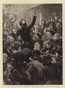 O Exército de Salvação, um serviço na sede, Whitechapel Road de Charles J. Staniland