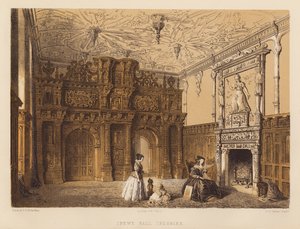 Crewe Hall, Cheshire (água-tinta) de Charles James Richardson