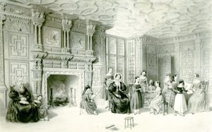 A sala de aula na Campden House, c.1840 (gravura) de Charles James Richardson