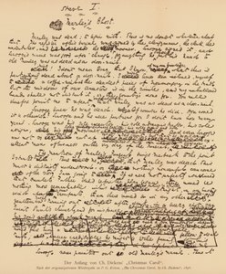 Manuscrito de Um Conto de Natal de Charles Dickens (litografia) de Charles John Huffam Dickens