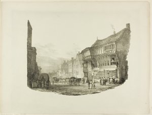 Bridge Street, Chester, de impressões litográficas de esboços da natureza