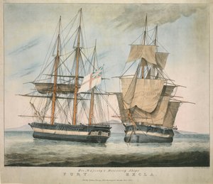 Navios Fury e Hecla dos Descobrimentos de Sua Majestade de Charles Joseph Hullmandel