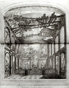 Decoração da capela do Hospice des Enfants Trouves em Paris, gravada por Etienne Fessard (1714-77) c.1750 de Charles Joseph Natoire