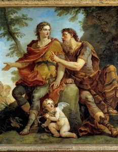 História da Telemaque "Telemaque escuta os conselhos de Mentor". Pintura de Charles Joseph Natoire (Charles-Joseph Natoire