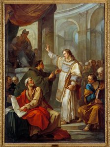 A Predição de Saint Etienne (Stephane) Pintura de Charles Joseph Natoire (Charles-Joseph Natoire de Charles Joseph Natoire