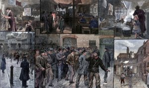 Angústia no East End de Londres, 1886. de Charles Joseph Staniland