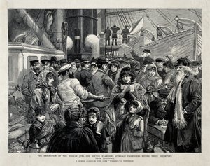 Os judeus russos examinados por um médico antes da emigração de Liverpool, 1891 de Charles Joseph Staniland