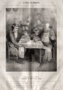 Cenas de boas maneiras: Curta ou jante em Paris. Jantares a vinte e cinco soldos. Três pratos à escolha do fornecedor... de Charles Joseph Traviès de Villers