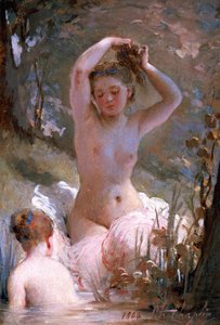 Duas meninas tomando banho, 1864