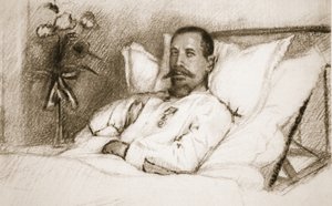 Um líder cujo ferido Sir Ian Hamilton chamou uma calamidade: General Gouraud, no hospital em Paris, do The Litted War News, 1915 litho