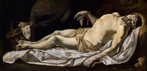 Cristo em folha, por Charles Le Brun (1619-1690), óleo sobre tela, 76x162 cm de Charles Le Brun