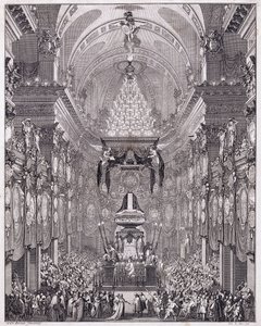 Mausoléu do Oratoire du Louvre, Rue Saint-Honore, em memória do estadista francês Pierre Seguier, maio de 1672, c.1770-1780 (gravura) de Charles Le Brun