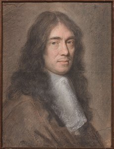 Retrato de Charles Perrault (pastel sobre papelão) de Charles Le Brun