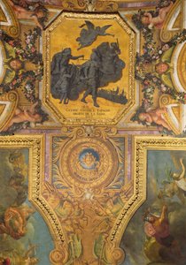 Guerra pelos direitos da rainha em 1667, pintura de teto da Galerie des Glaces de Charles Le Brun
