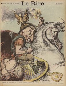 Caricatura do primeiro-ministro francês Emile Combes como Átila, o Huno. Ilustração para Le Rire