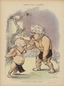 Caricatura dos políticos franceses Emile Combes e Alexandre Millerand. Ilustração para Le Rire